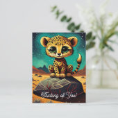 Niedliches Baby Leopard Denken Sie an Sie Postkarte (Stehend Vorderseite)