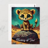 Niedliches Baby Leopard Denken Sie an Sie Postkarte (Vorne/Hinten)