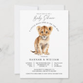Niedliches Baby Lion Baby Shower Gender Neutral Einladung (Vorderseite)