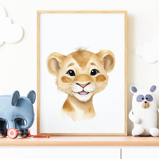 Niedliches Baby Lion Safari Kinderzimmer Poster