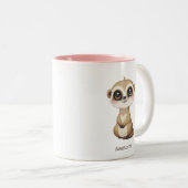 Niedliches Baby-Meercat und Personalisierter Text Zweifarbige Tasse (VorderseiteRechts)