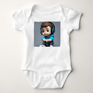 🎤 Niedliches Baby mit Brille mit Mikrofon Spaß Strampler
