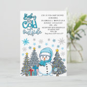 niedliches Baby mit kalter Außendusche Einladung (Stehend Vorderseite)