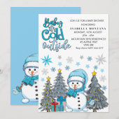 niedliches Baby mit kalter Außendusche Einladung (Vorne/Hinten)