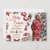 Niedliches Baby mit kalter Außendusche Einladung (Vorderseite)