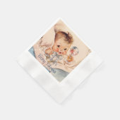 Niedliches Baby mit Rattle, Babydusche Napkins Serviette (Ecke)