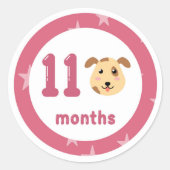 Niedliches Baby Monatsmilestone Runder Aufkleber (Vorderseite)