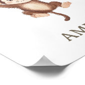 Niedliches Baby Monkey Boho Safari Kinderzimmer Wa Poster (Ecke)