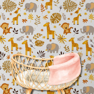Niedliches Baby Monkey Giraffe Safari Muster Kinde Tapete