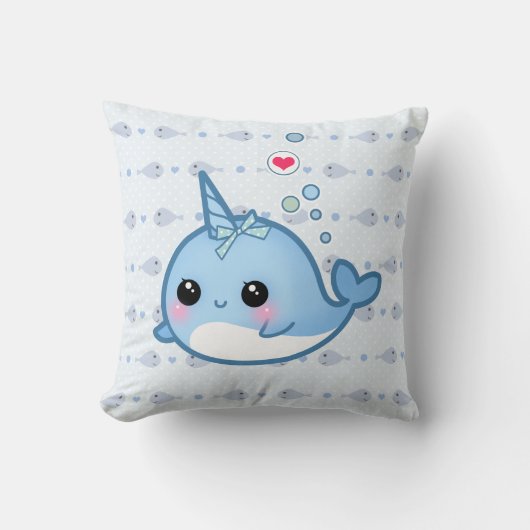 Niedliches Baby narwhal Kissen (Vorderseite)