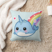 Niedliches Baby narwhal und Regenbogen Kissen (Decke)
