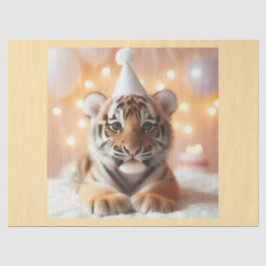 Niedliches Baby offenbart neutrales Gelbschwanz-Ti Seidenpapier