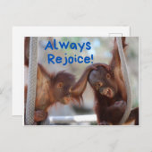 Niedliches Baby Orangutan freut sich immer Postkarte (Vorne/Hinten)