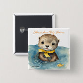 Niedliches Baby Otter Gender Neutral Baby Dusche Button (Vorne & Hinten)