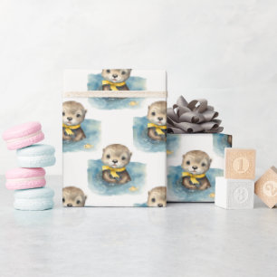 Niedliches Baby Otter Gender Neutral Geschenkpapier