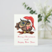 Niedliches Baby Owl - Cartoon Postkarte (Stehend Vorderseite)