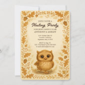 Niedliches Baby Owl Fall Dusche Wald Nesting Party Einladung (Vorderseite)