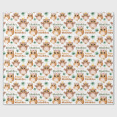 Niedliches Baby Owl Happy Birthday Geschenkpapier (Flach)