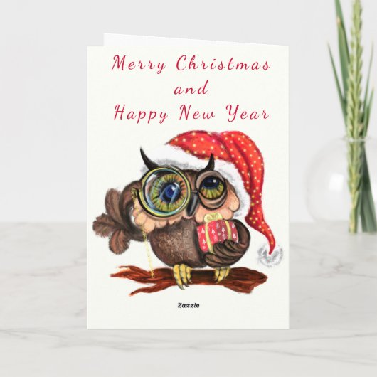 Niedliches Baby Owl mit Geschenkkarte Karte (Rückseite)