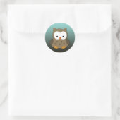 Niedliches Baby Owl Personalisiert Runder Aufkleber (Tasche)