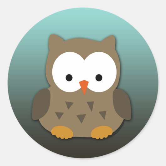 Niedliches Baby Owl Personalisiert Runder Aufkleber (Vorderseite)