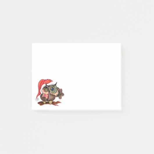 Niedliches Baby Owl Weihnachtsklebrige Notizen (Vorderseite)