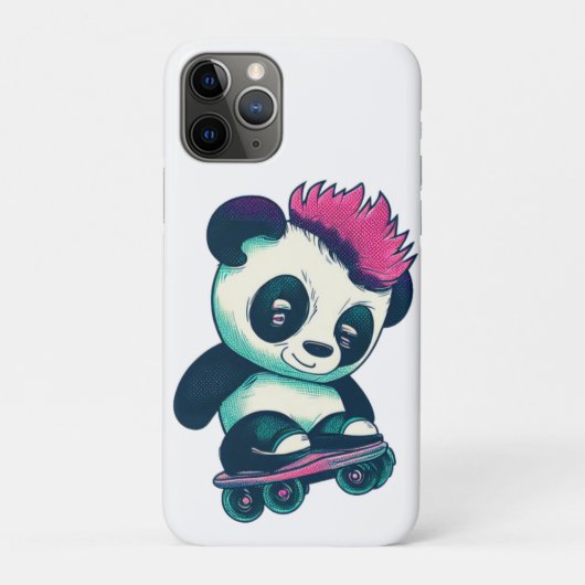 Niedliches Baby Panda mit Mohawk | Skater Panda Case-Mate iPhone Hülle (Rückseite)