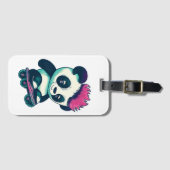 Niedliches Baby Panda mit Mohawk | Skater Panda Gepäckanhänger (Vorderseite (Horizontal))
