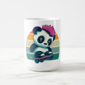 Niedliches Baby Panda mit Mohawk | Skater Panda Kaffeetasse (Mittel)