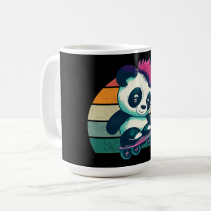 Niedliches Baby Panda mit Mohawk Skater Panda Kaffeetasse