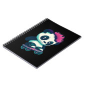 Niedliches Baby Panda mit Mohawk | Skater Panda Notizblock (Linke Seite)