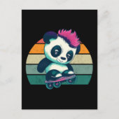 Niedliches Baby Panda mit Mohawk | Skater Panda Postkarte (Vorderseite)