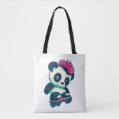 Niedliches Baby Panda mit Mohawk | Skater Panda Tasche (Vorderseite)