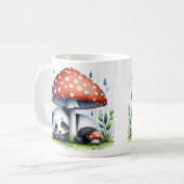 Niedliches Baby Panda unter Mushroom Regenschirm Kaffeetasse (Vorderseite Links)