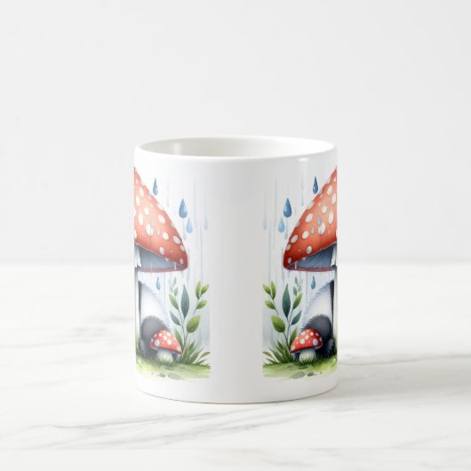 Niedliches Baby Panda unter Mushroom Regenschirm Kaffeetasse (Mittel)