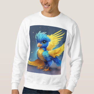 Niedliches Baby Phoenix mit blauen und gelben Fede Sweatshirt