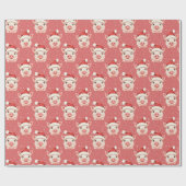 Niedliches Baby Pig in Weihnachtsmannmütze Geschenkpapier (Flach)