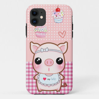 Niedliches Baby piggy und kawaii kleine Kuchen Case-Mate iPhone Hülle