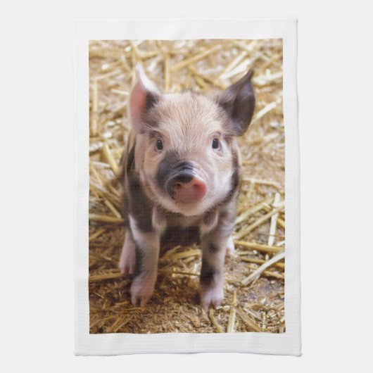 Niedliches Baby Piglet Farm Animals Barnyard Babys Handtuch (Vertikal)