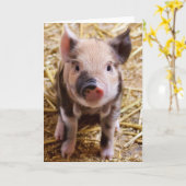 Niedliches Baby Piglet Farm Animals Barnyard Babys Karte (Gelbe Blume)