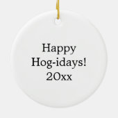 Niedliches Baby-Piglet mit Blume auf ihrem Kopf Keramik Ornament (Hinten)