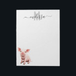 Niedliches Baby Ping Watercolor Monogram Name Note Notizblock<br><div class="desc">Dieses Design kann in dem Bereich personalisiert werden, der durch das Ändern des Fotos und/oder Textes zur Verfügung gestellt wird. Sie können auch angepasst werden, indem Sie auf Vorlage personalisieren klicken und dann auf die Schaltfläche klicken, um weitere Optionen anzupassen, um die Hintergrundfarbe zu löschen oder zu ändern, Text hinzuzufügen,...</div>
