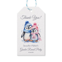 Niedliches Baby Pinguin Winter Gender Reveal Gastg