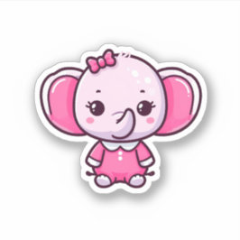 Niedliches Baby Pink Elephant schneiden Vinyl Stic Aufkleber