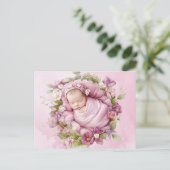 Niedliches Baby Pink Postkarte (Stehend Vorderseite)