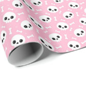 Niedliches Baby Pink Skull & Bones Halloween Muste Geschenkpapier (Rolleneckpunkt)
