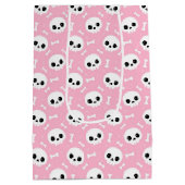 Niedliches Baby Pink Skull & Bones Halloween Muste Mittlere Geschenktüte (Rückseite)