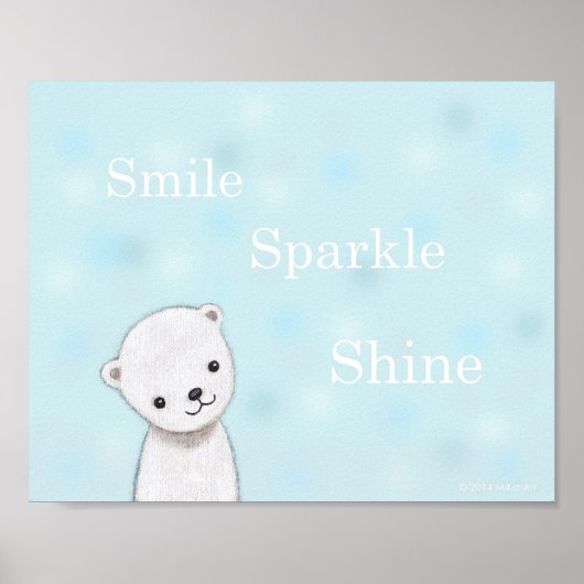 Niedliches Baby Polar Bear Kinderzimmer Art Plakat (Vorne)