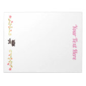 Niedliches Baby Raccoon mit Blume Notizblock (Vorderseite)