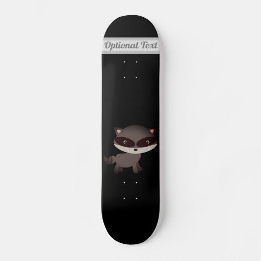 Niedliches Baby Raccoon mit Blume Skateboard (Vorderseite)